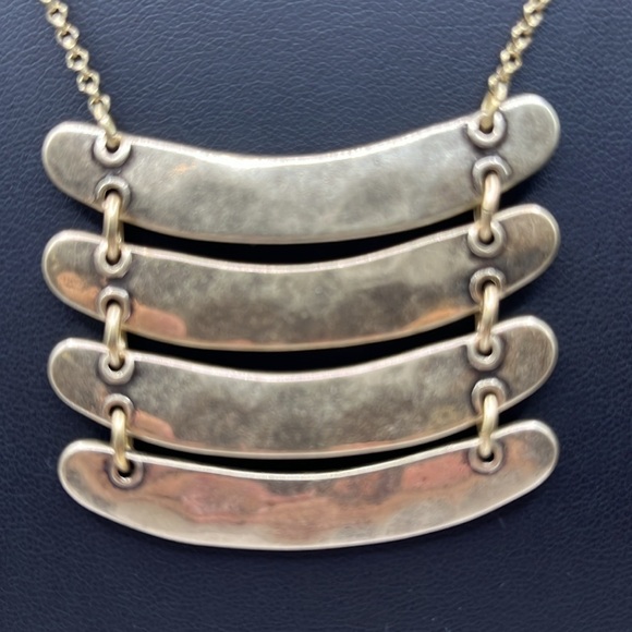 Hammered Bar Necklace Brass 32” Length. - Picture 2 of 8